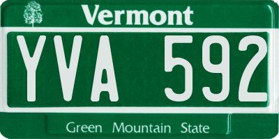 VT license plate YVA592
