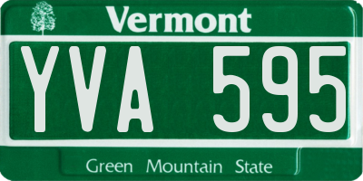 VT license plate YVA595