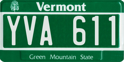 VT license plate YVA611