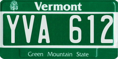 VT license plate YVA612