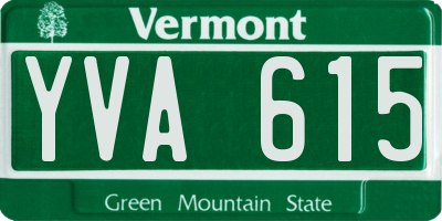 VT license plate YVA615