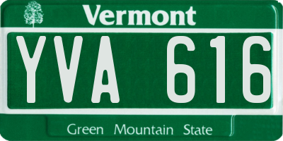 VT license plate YVA616