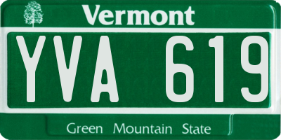 VT license plate YVA619