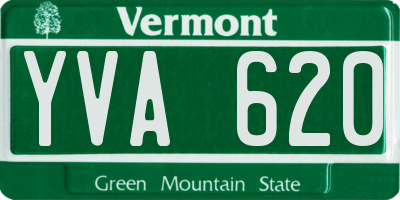 VT license plate YVA620