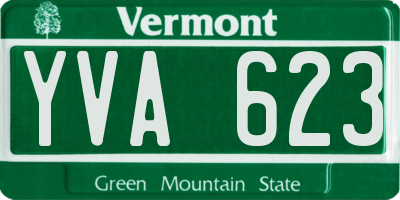 VT license plate YVA623