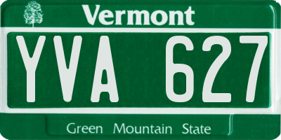 VT license plate YVA627