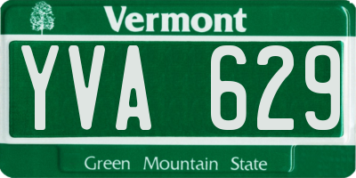 VT license plate YVA629