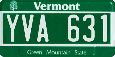 VT license plate YVA631