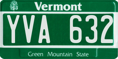 VT license plate YVA632
