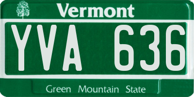 VT license plate YVA636