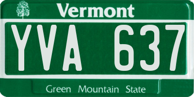 VT license plate YVA637