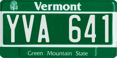 VT license plate YVA641