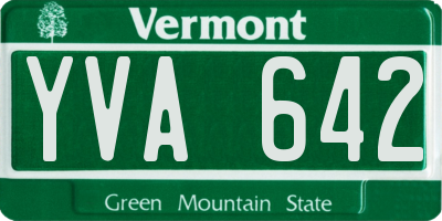 VT license plate YVA642