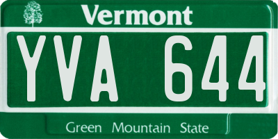 VT license plate YVA644