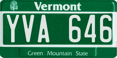 VT license plate YVA646
