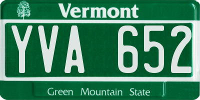VT license plate YVA652