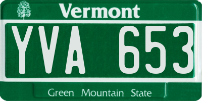 VT license plate YVA653