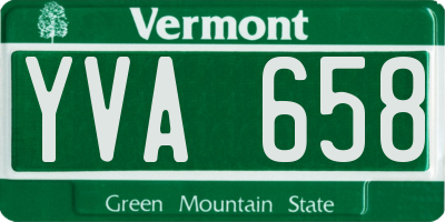 VT license plate YVA658
