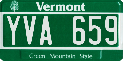 VT license plate YVA659