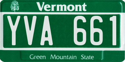 VT license plate YVA661