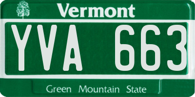 VT license plate YVA663