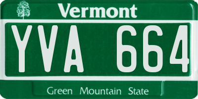 VT license plate YVA664