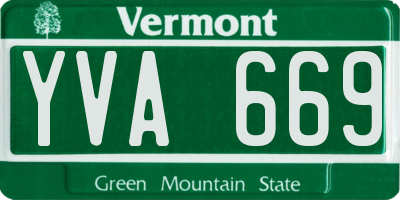 VT license plate YVA669