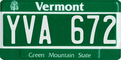 VT license plate YVA672