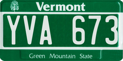 VT license plate YVA673