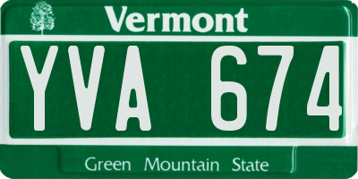 VT license plate YVA674