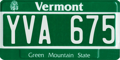 VT license plate YVA675
