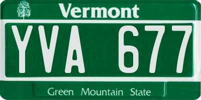 VT license plate YVA677