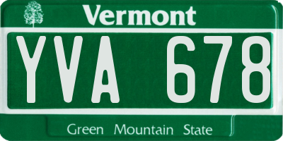 VT license plate YVA678