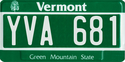 VT license plate YVA681