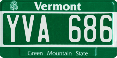 VT license plate YVA686