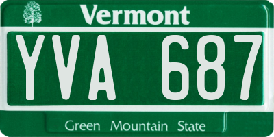 VT license plate YVA687