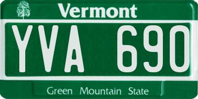 VT license plate YVA690
