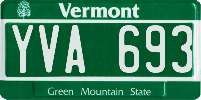 VT license plate YVA693