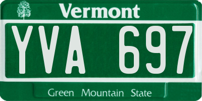 VT license plate YVA697
