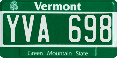 VT license plate YVA698