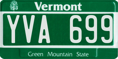 VT license plate YVA699