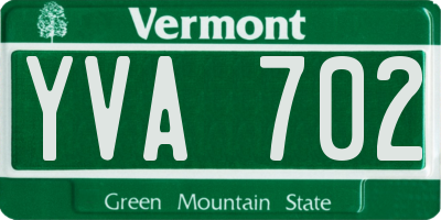 VT license plate YVA702