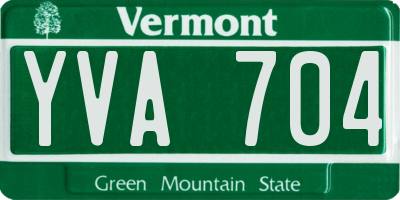 VT license plate YVA704