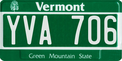 VT license plate YVA706