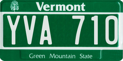 VT license plate YVA710