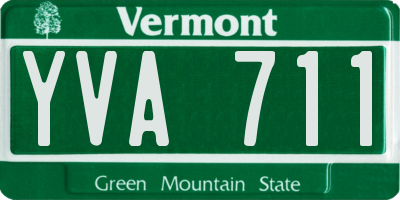 VT license plate YVA711