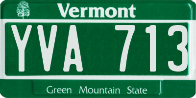 VT license plate YVA713