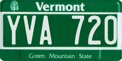 VT license plate YVA720