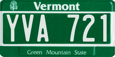 VT license plate YVA721