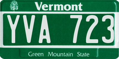 VT license plate YVA723